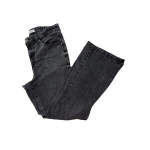 Ava & Viv Jeans Womens 16 Faded Black High Rise Flare Stretch Denim Pants